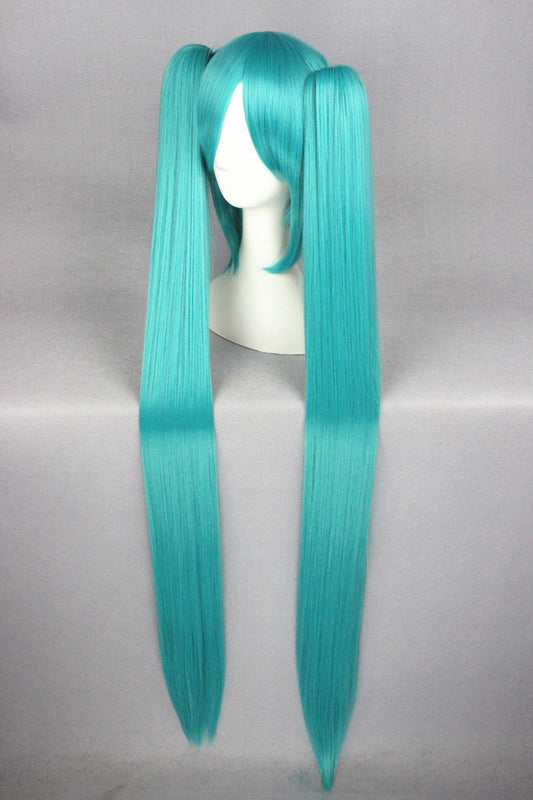 Perruque Miku ponytail turquoise - Vocaloid - vue 2