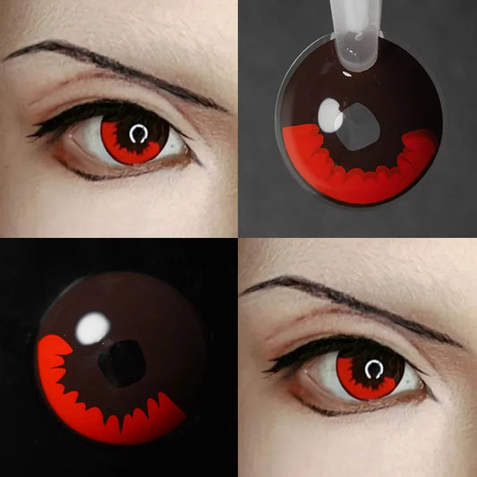 Lentille Tanjiro noir et rouge