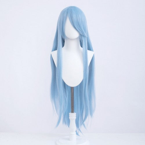 Perruque longue 100 cm - Bleu clair - Frange longue