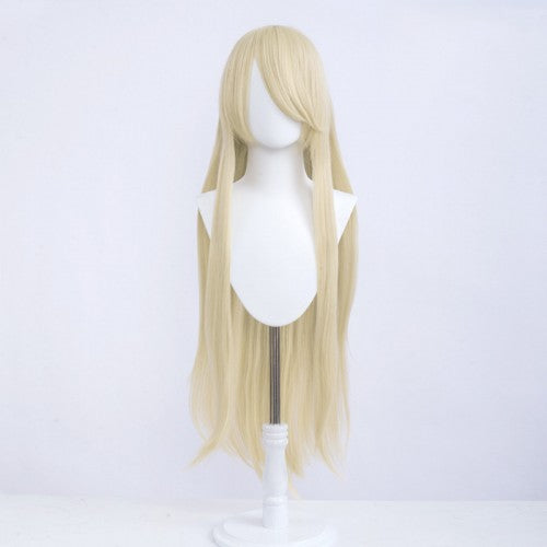 Perruque longue 100 cm - Blonde cendrée - Frange longue