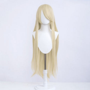 Perruque longue 100 cm - Blonde cendrée - Frange longue