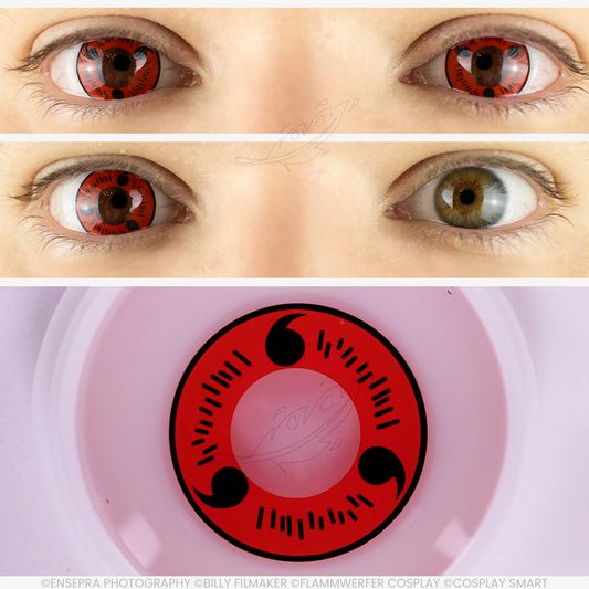 Lentilles Rouge Naruto Sasuke Uchiha Sharingan 3ème stade
