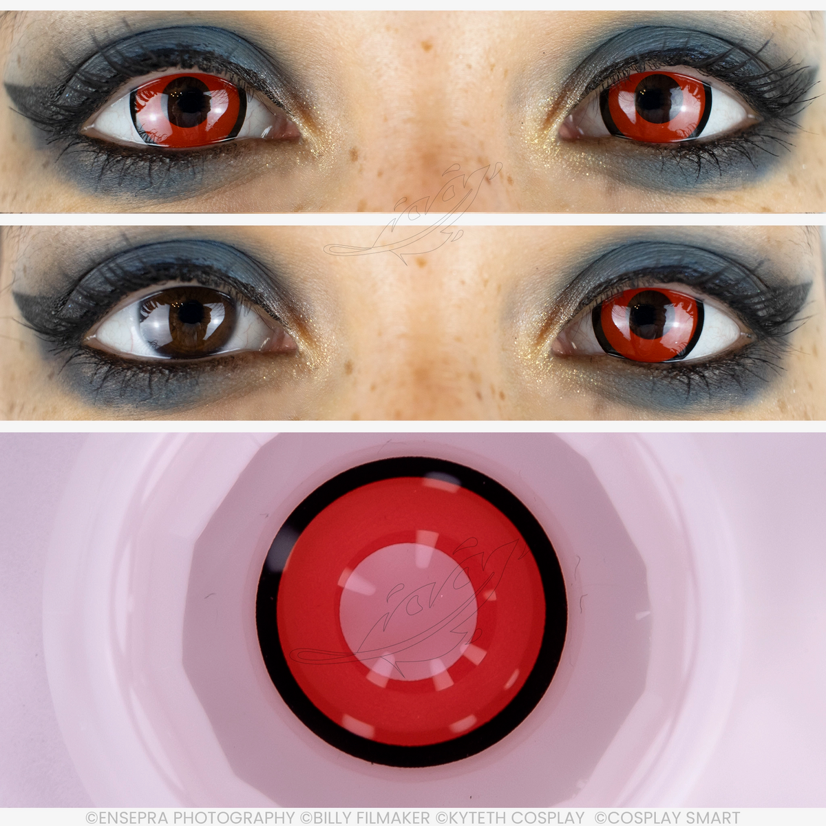 Lentilles Rouge cerclée noire
