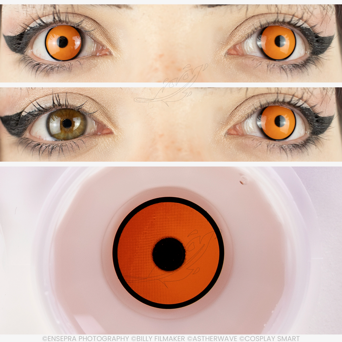 Lentilles Orange érable cerclée noire