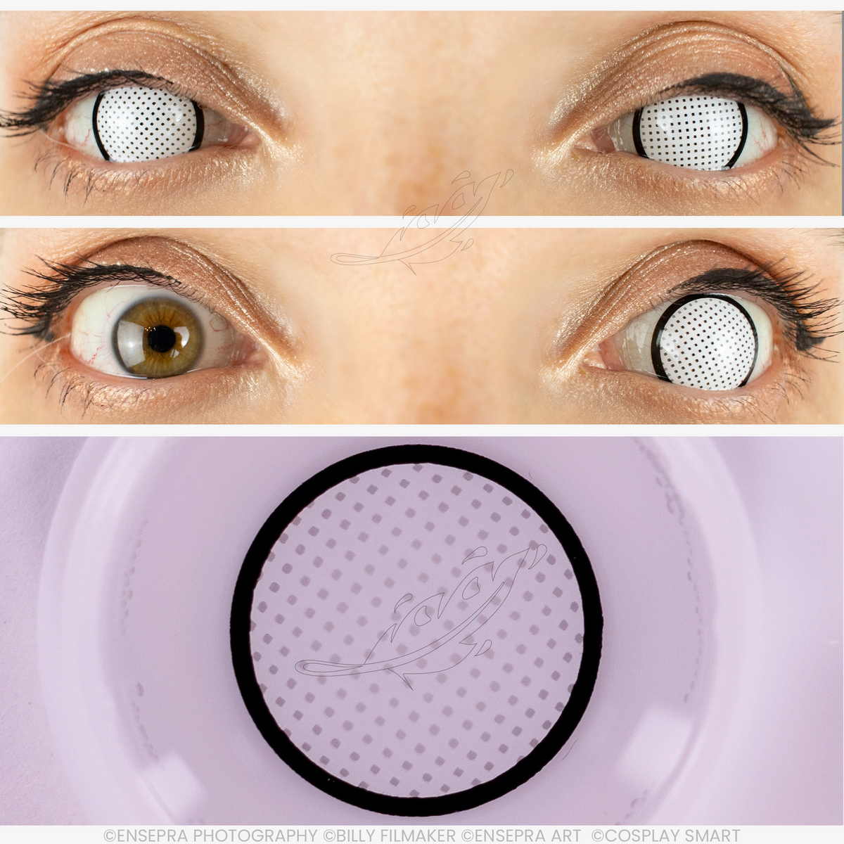Lentilles Matrice Blanche cerclée noire