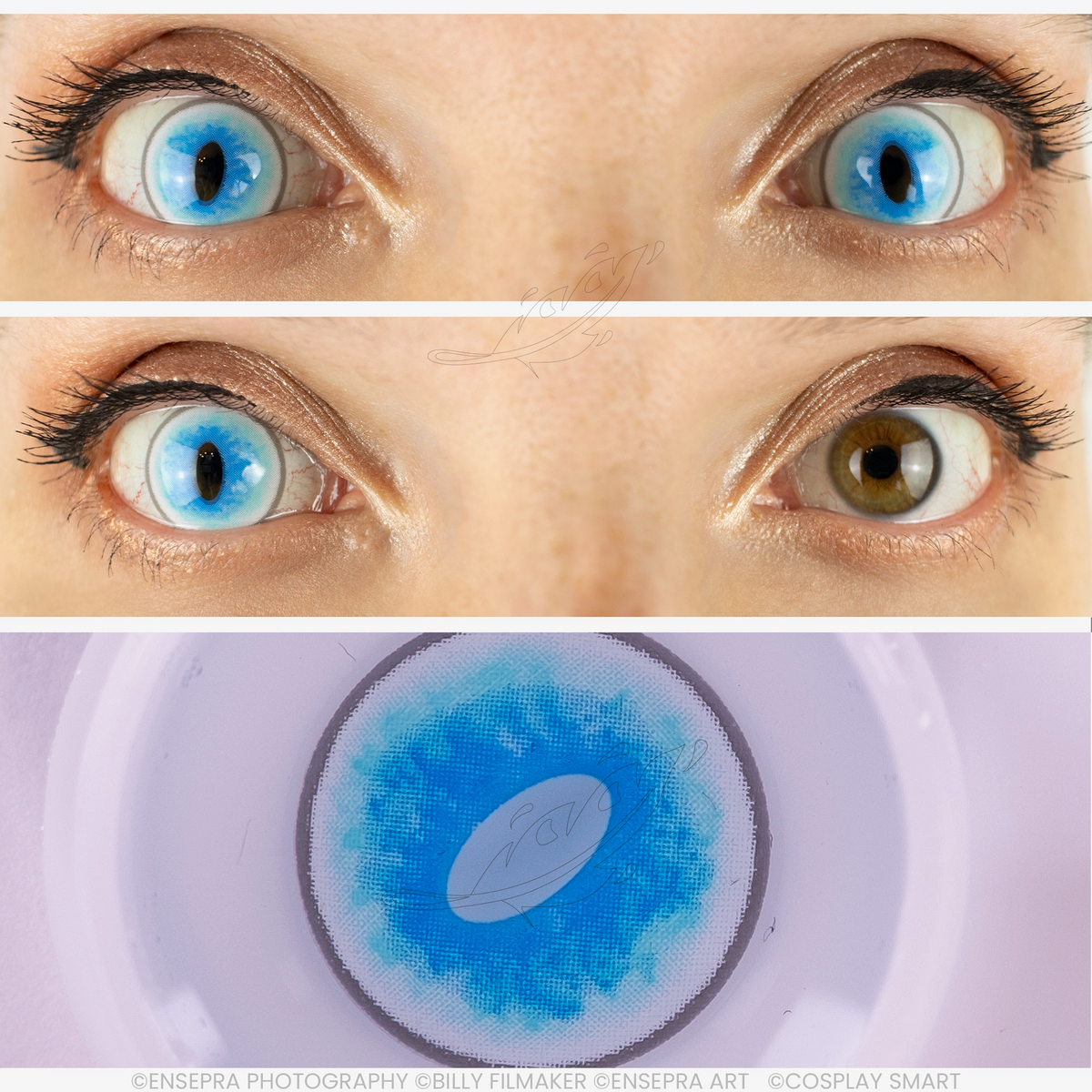 Lentilles Bleu glacé oeil de chat