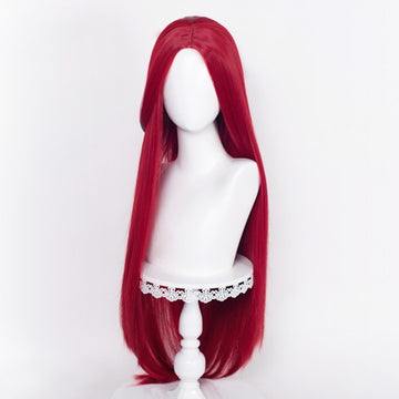 Perruque longue 100 cm - Rouge vin sans frange
