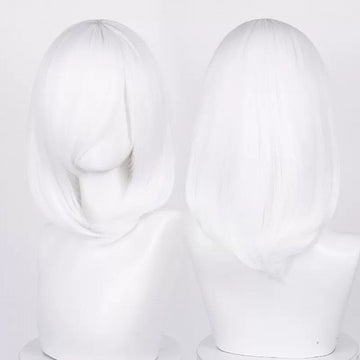 Perruque mi-longue 40 cm - Blanc Frange longue