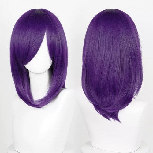 Perruque mi-longue 40 cm - Violet foncé Frange longue