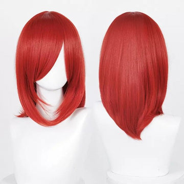 Perruque mi-longue 40 cm - Rouge Frange longue