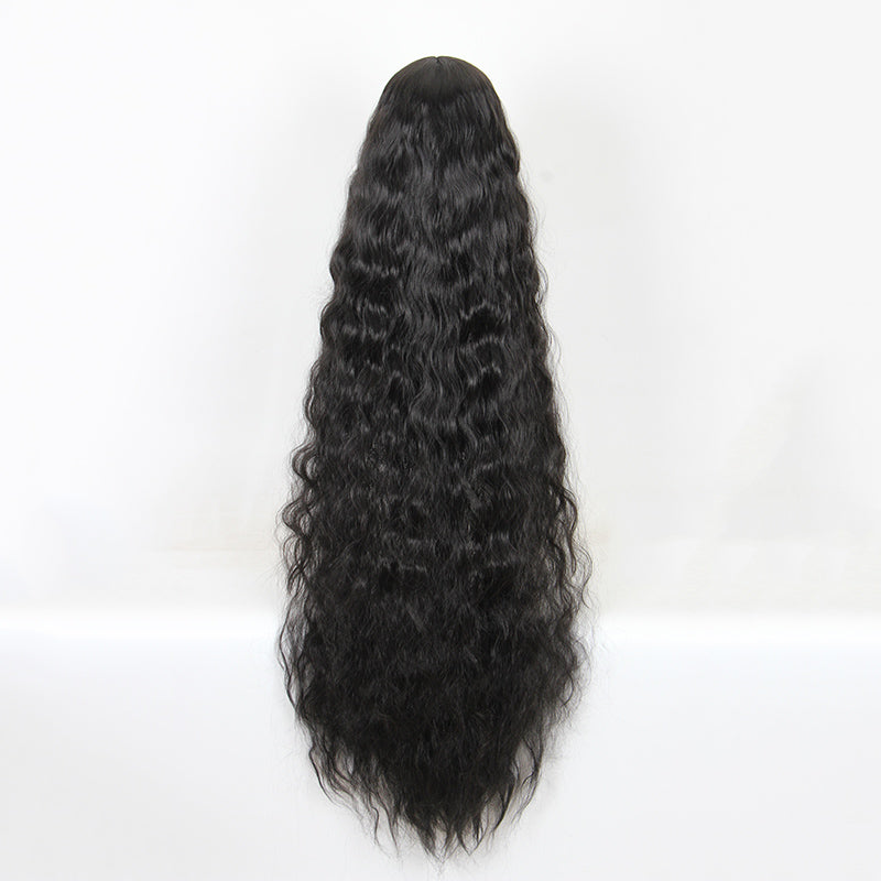 Perruque longue 120 cm - Noire - Ondulée - vue 3