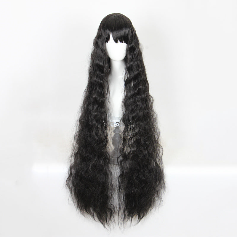 Perruque longue 120 cm - Noire - Ondulée - vue 1