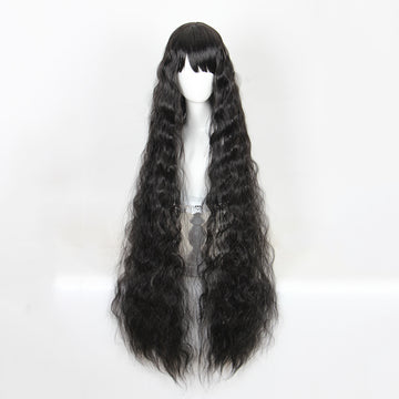 Perruque longue 120 cm - Noire - Ondulée - vue 1