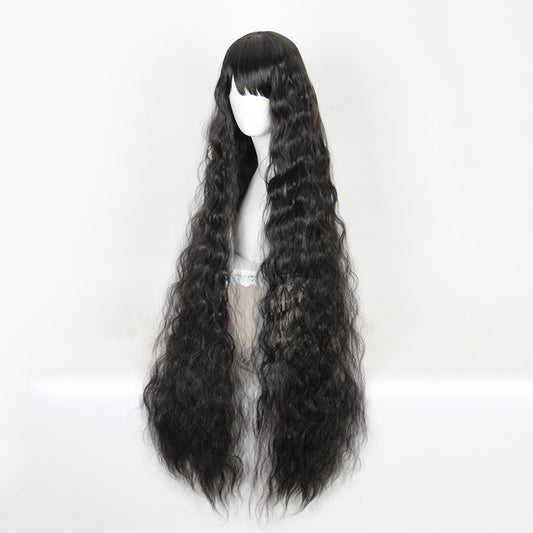 Perruque longue 120 cm - Noire - Ondulée - vue 2