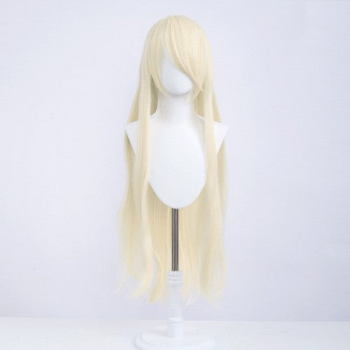 Perruque longue 100 cm - Blonde platine - Frange longue