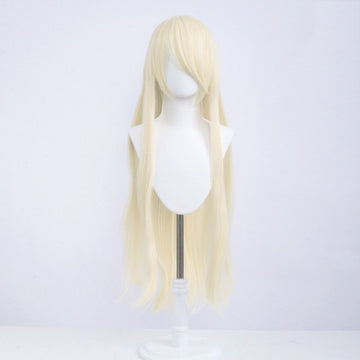 Perruque longue 100 cm - Blonde platine - Frange longue