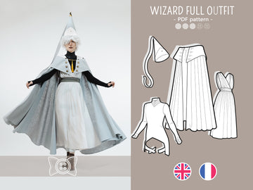 Patrón de costura cosplay PDF – Disfraz completo de profesor de brujería - Filibert Patterns