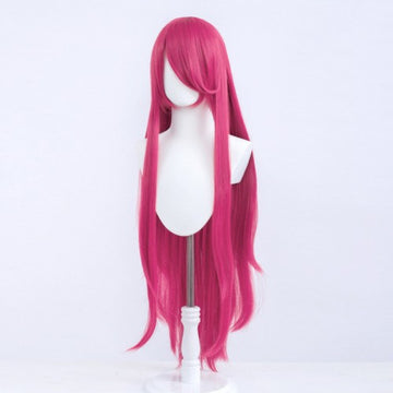 Perruque longue 100 cm - Fushia - Frange longue