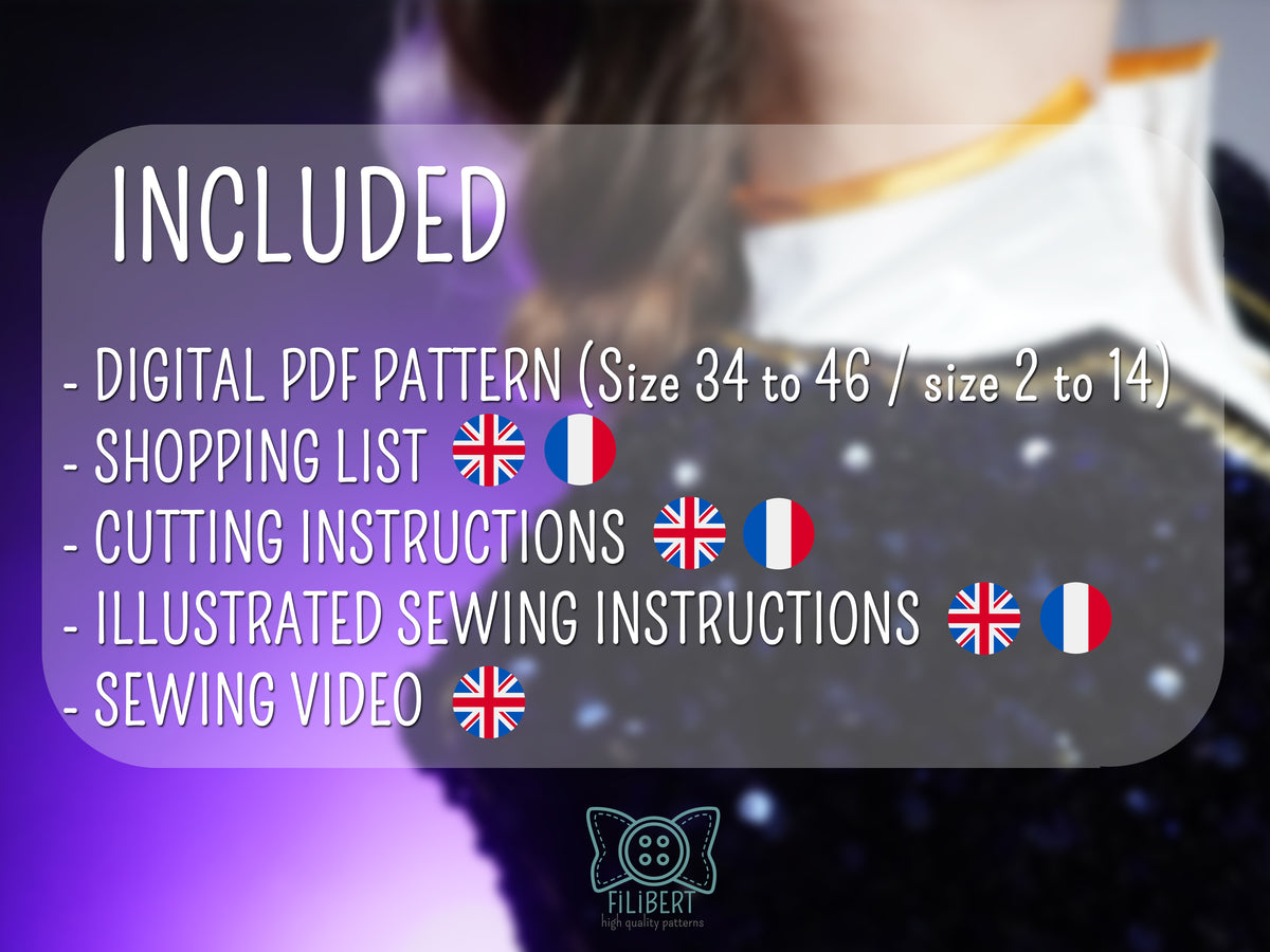 Patron Cosplay PDF - Ensemble tenue de scène Kpop - Filibert Patterns - vue 4