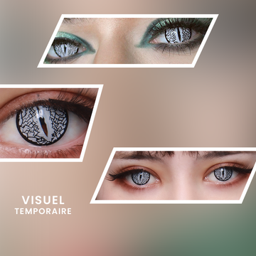 Lentille Reptile Blanc Argent