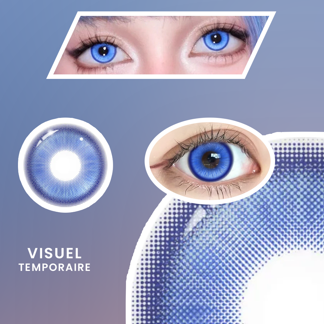 lentille bleu vif intense