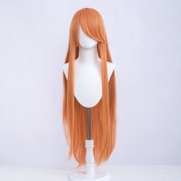 Perruque longue 100 cm - Orange - Frange longue