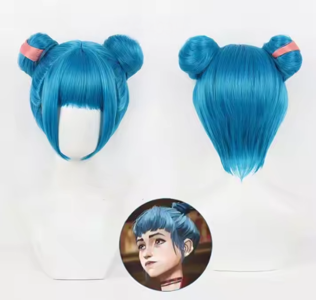 Perruque Jinx  Powder saison 2 macaron - League of legends Arcane