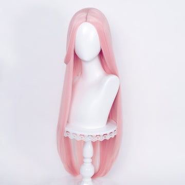 Perruque longue 100 cm Rose clair Sans frange