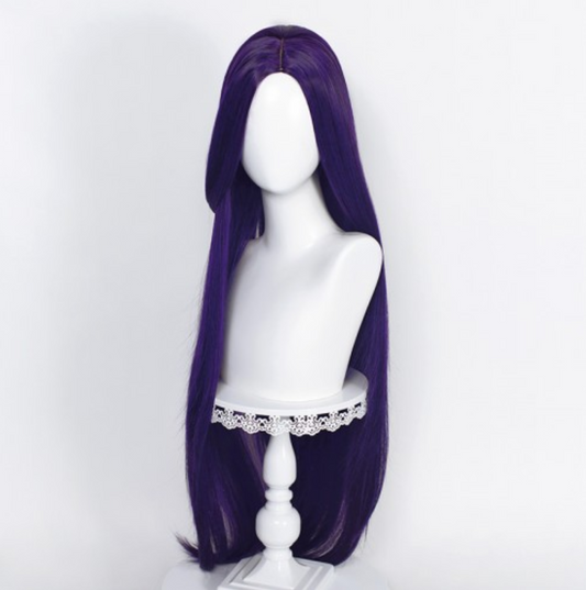 Perruque longue 100 cm Violet foncé Sans frange
