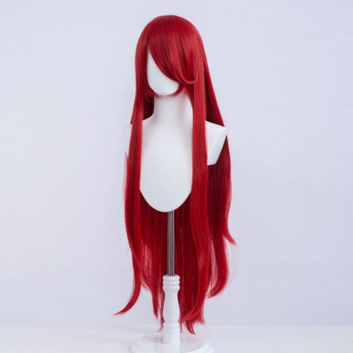 Perruque longue 100 cm - Rouge - Frange longue