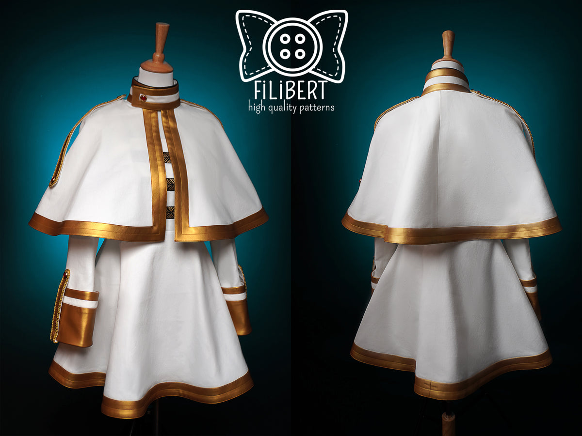 Patron Cosplay PDF - Jupe et capeline blanche - Filibert Patterns - vue 3