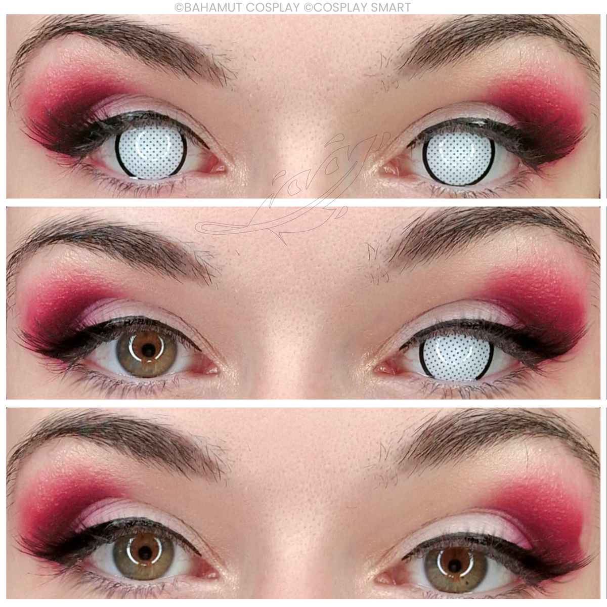 Bahamut cosplay lentilles matrice blanche cerclée noire copie
