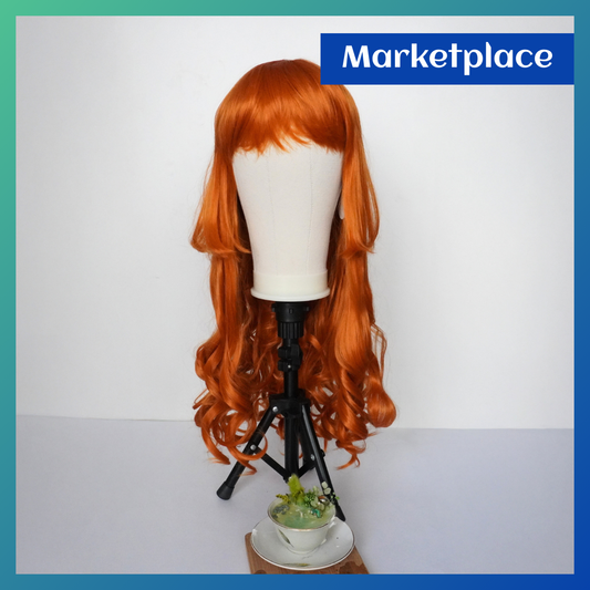 Perruque longue bouclée Rousse Orange Nami - vue 1