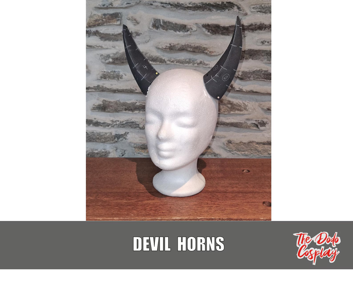 Couverture du patron PDF cornes de démons par TheDodoCosplay – modèle à imprimer pour cosplay et costumes fantasy