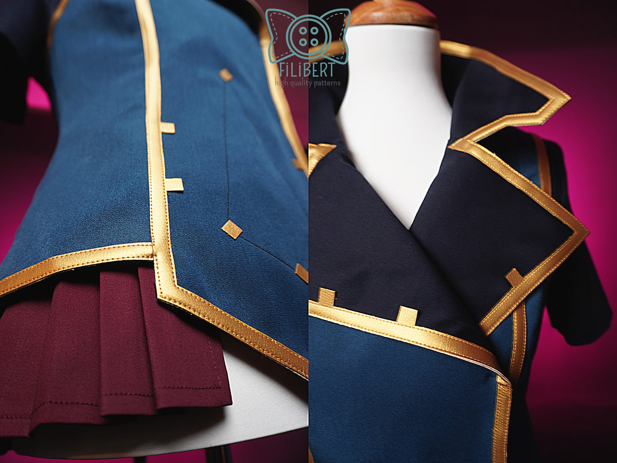 Détail veste Arcane Vi col et bas de la veste