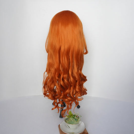 Perruque longue bouclée Rousse Orange Nami - vue 2